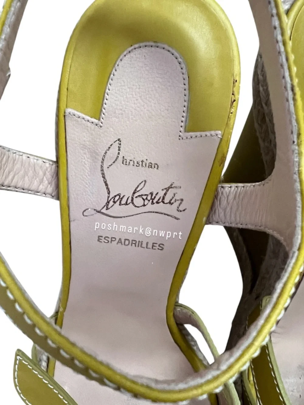 Christian Louboutin Zero Problem 140 Calf Rope Yellow Espadrilles Wedges Jute 38